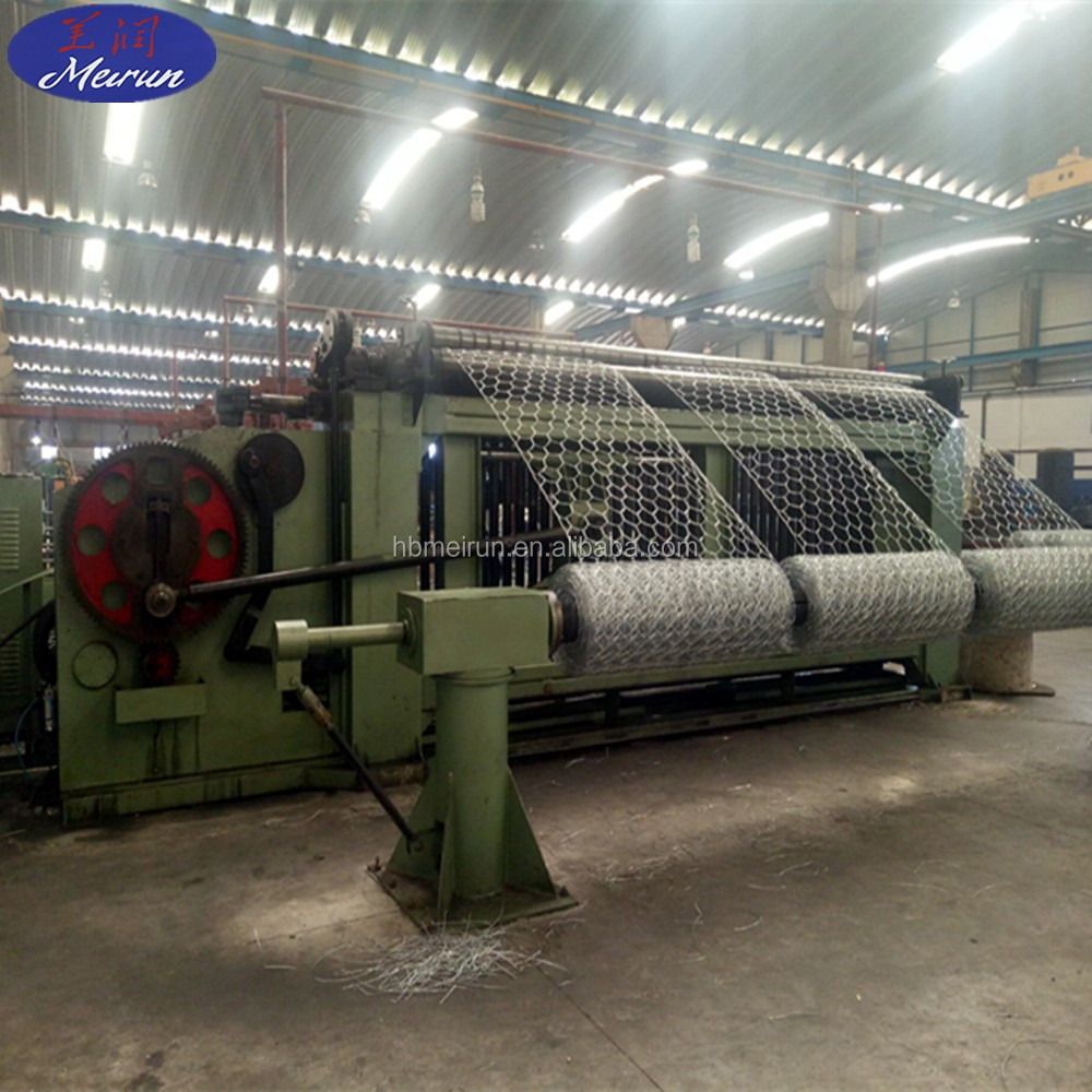 Hebei Meirun Hot Sales PVC Wire Gabion Mesh Making Machine Gabion Cage Machine Hexagonal Mesh Machine