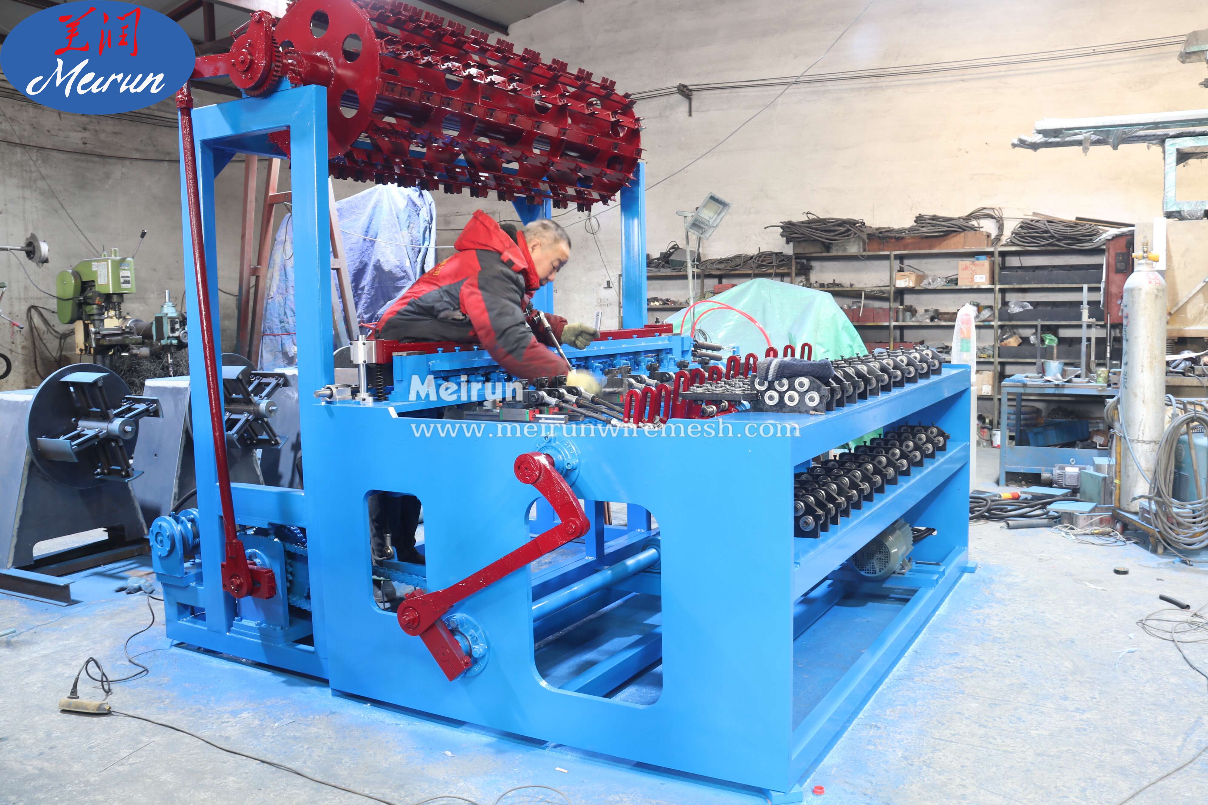 PLC Programmed Control of Automated Fixed Knot Wire Deer Fence Machine